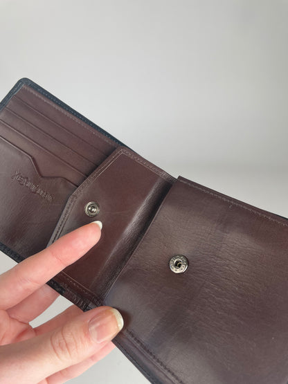 Vintage Yves Saint Laurent Leather Card Holder Wallet Black