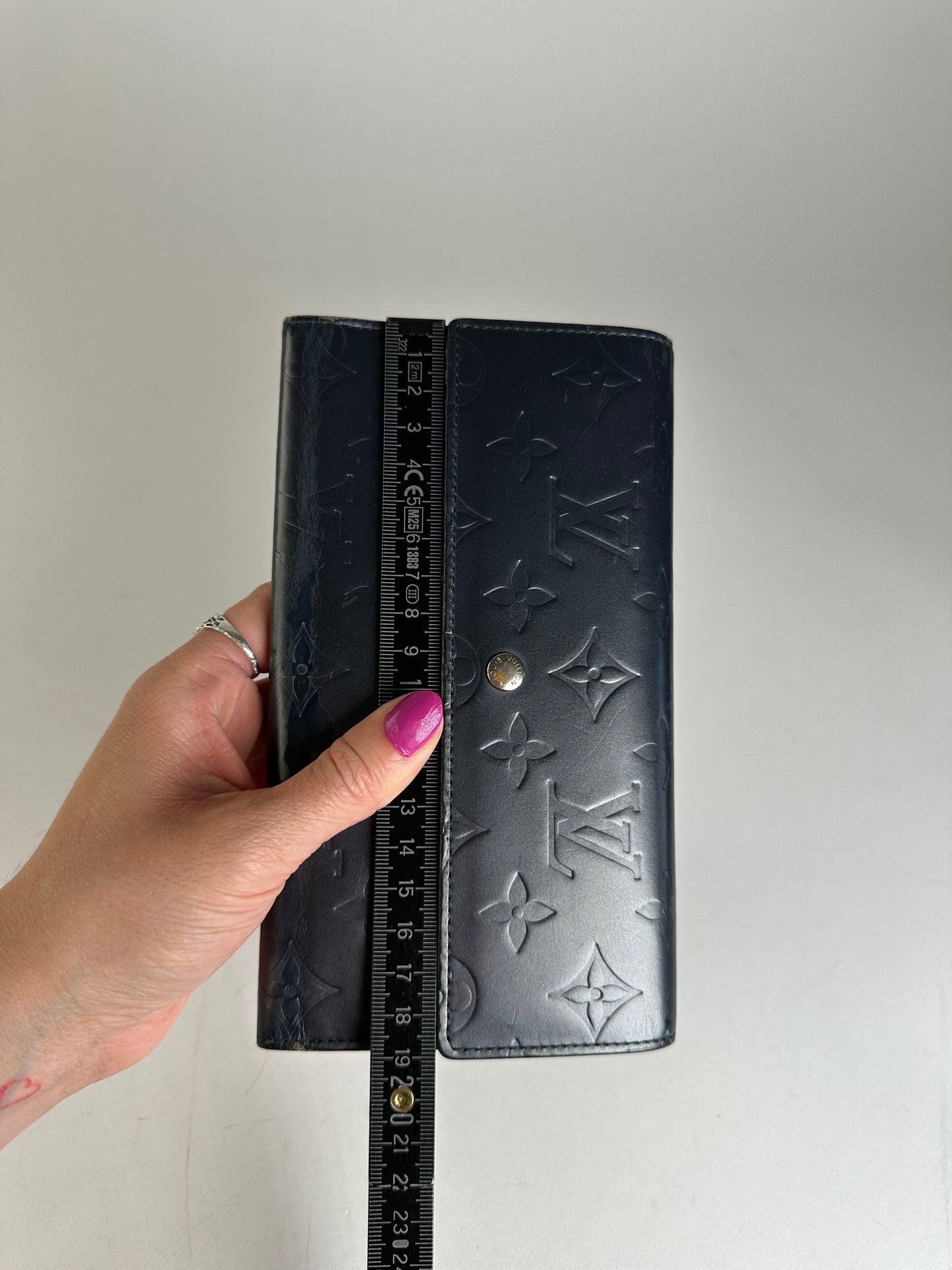 Vintage Louis Vuitton Monogram Mat Leather Long Wallet Noir