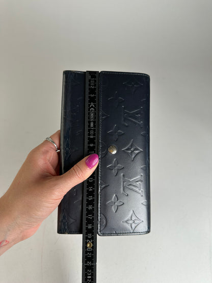 Vintage Louis Vuitton Monogram Mat Leather Long Wallet Noir