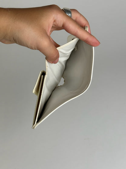 Vintage Courreges Leather wallet Black white