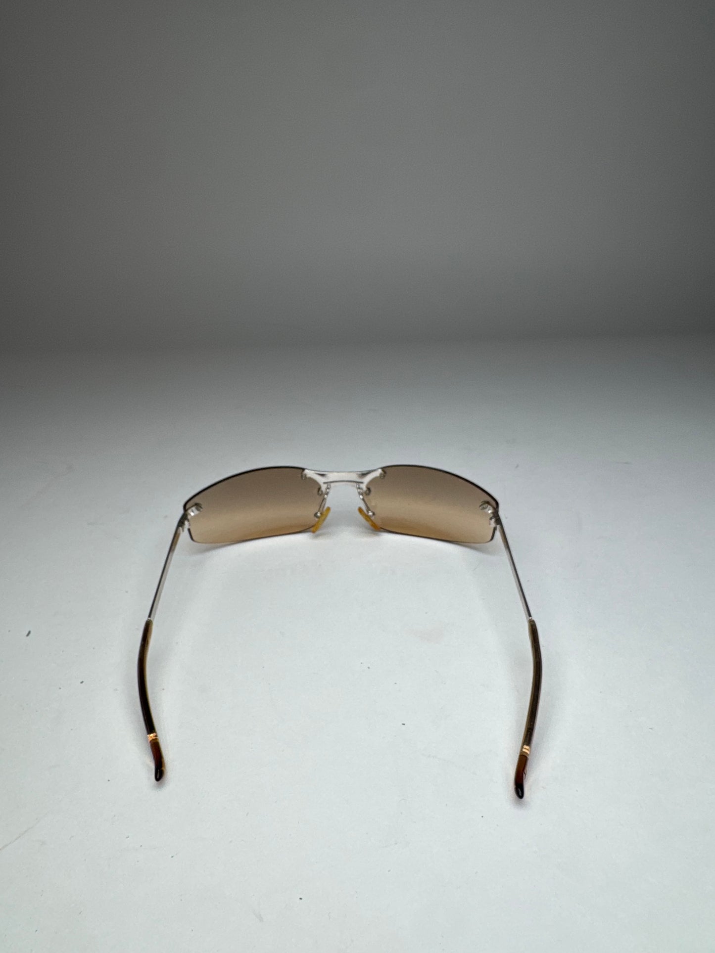 Vintage Dior Frameless Metal Sunglasses Rose Silver