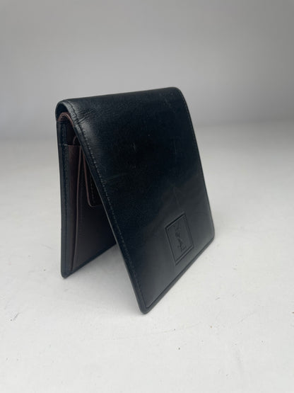 Vintage Yves Saint Laurent Leather Card Holder Wallet Black