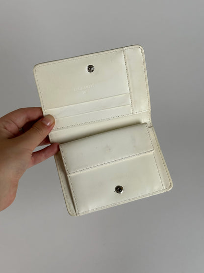 Vintage Courreges Leather wallet Black white
