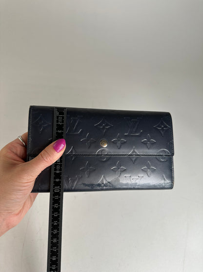 Vintage Louis Vuitton Monogram Mat Leather Long Wallet Noir
