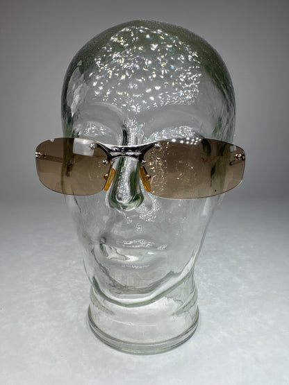 Vintage Dior Frameless Metal Sunglasses Rose Silver