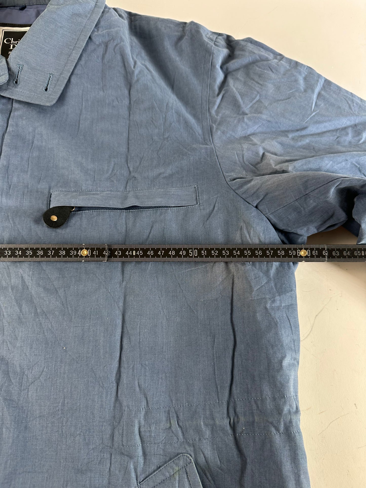 Vintage Dior Men's Cotton Coat Navy Blue L