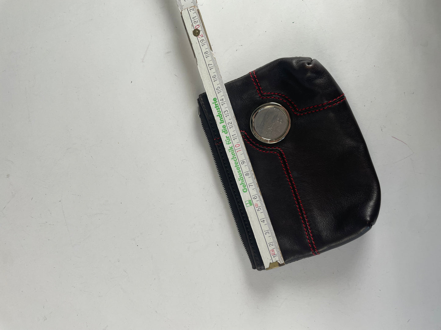 Vintage Celine Paris Leather Clutch Black Red