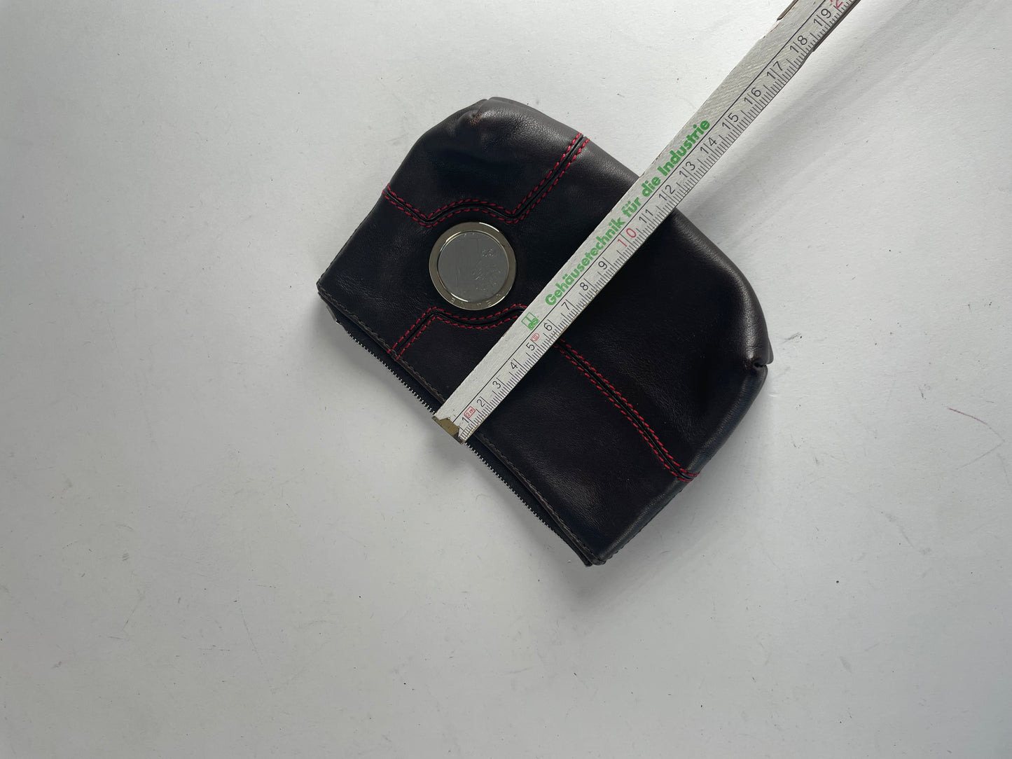 Vintage Celine Paris Leather Clutch Black Red