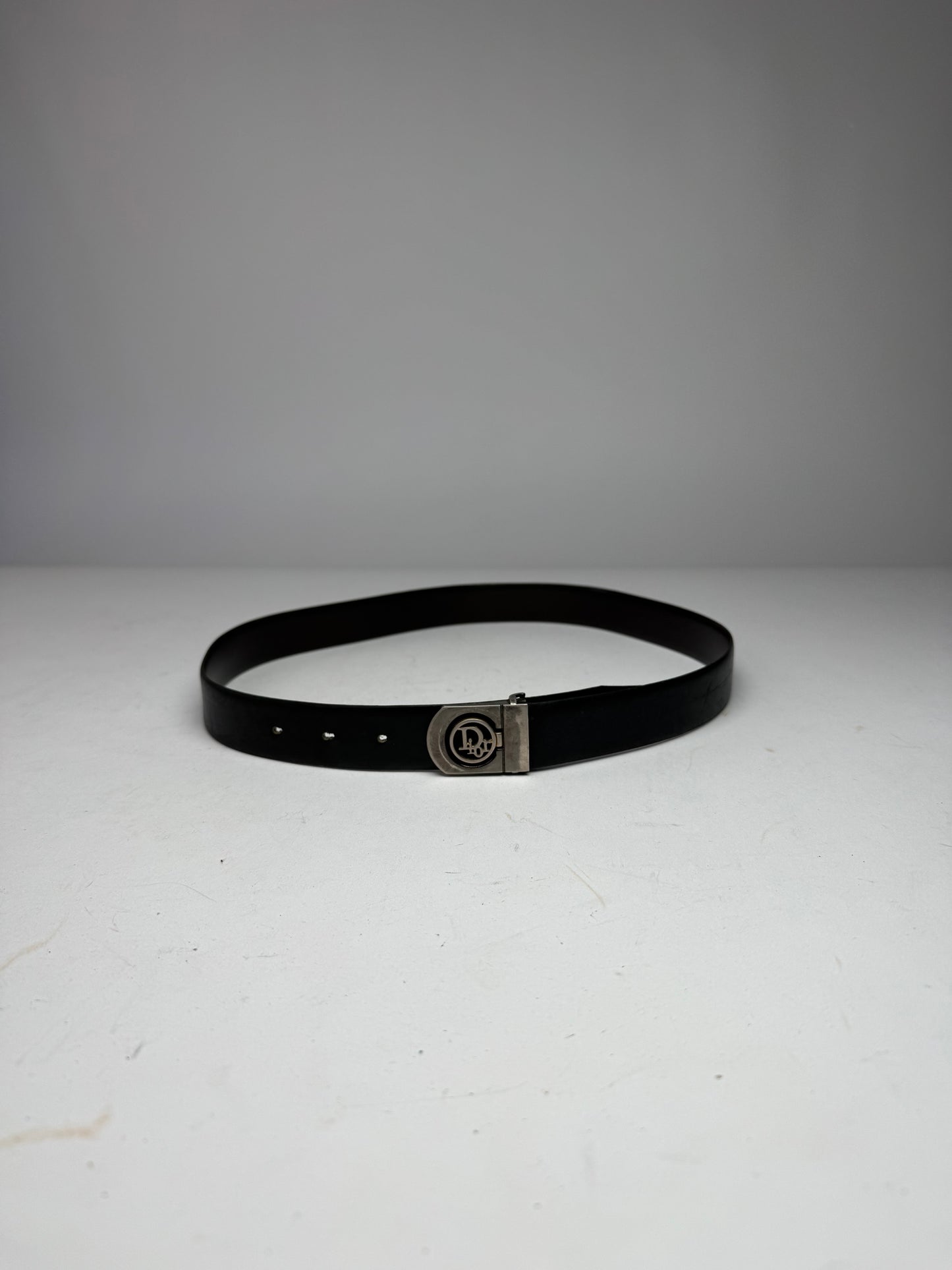 Vintage Dior Leather Belt black