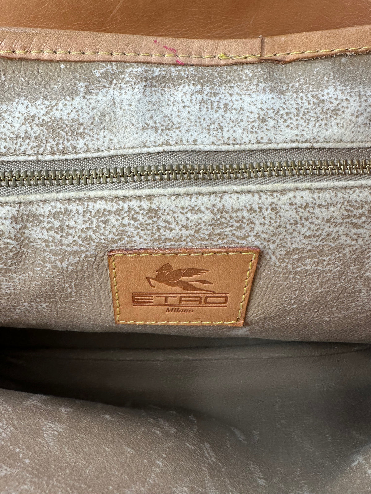 Vintage Etro Paisley Coated Canvas Top-Handle Bag Late 1980s Brown