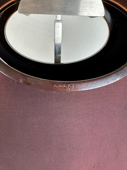 Vintage Gucci Satin Cut-Out Handle Tote Bag Burgundy