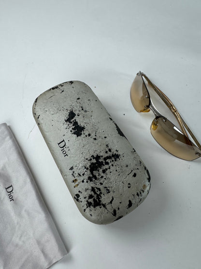 Vintage Dior Frameless Metal Sunglasses Rose Silver