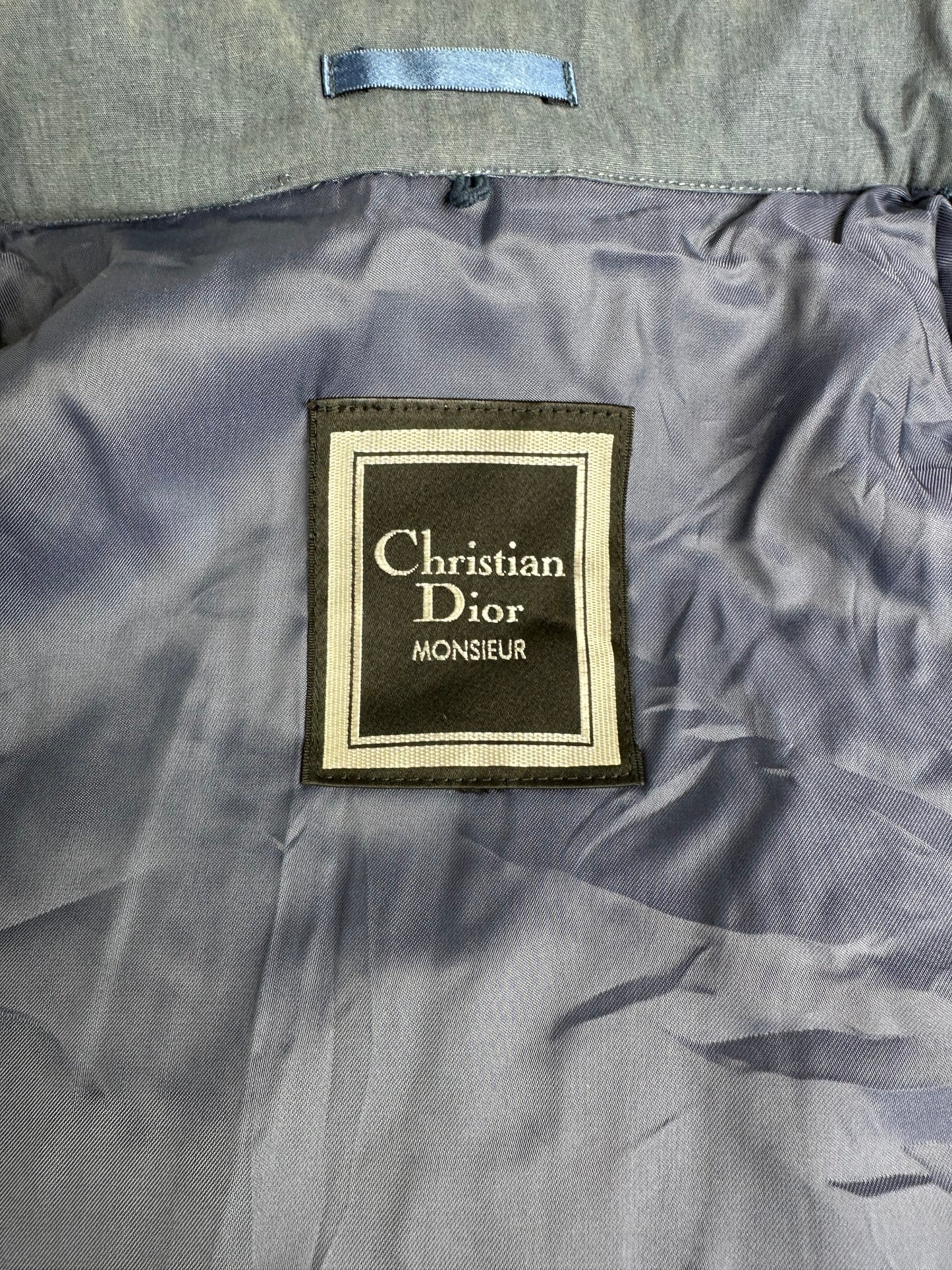 Vintage Dior Men's Cotton Coat Navy Blue L