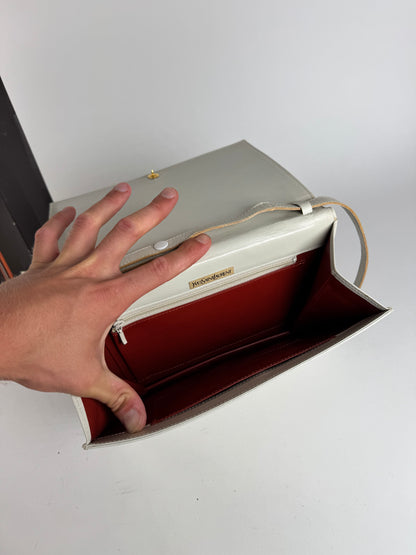 Sac vintage en cuir blanc Yves Saint Laurent