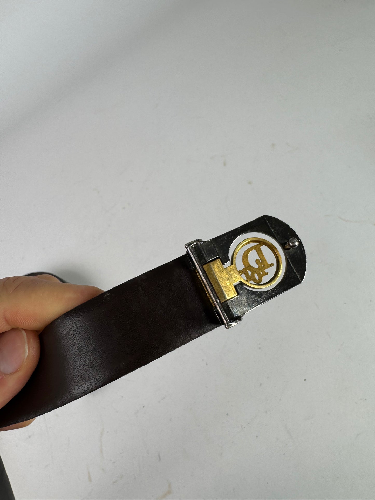 Vintage Dior Leather Belt black