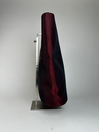 Vintage Gucci Satin Cut-Out Handle Tote Bag Burgundy
