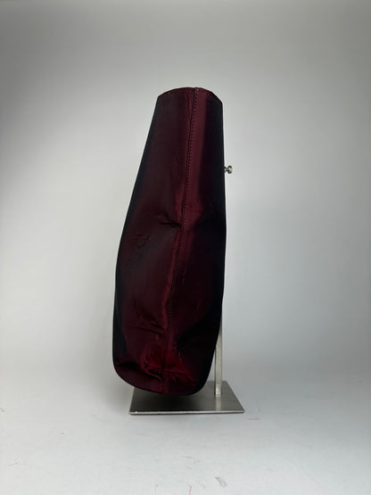 Vintage Gucci Satin Cut-Out Handle Tote Bag Burgundy