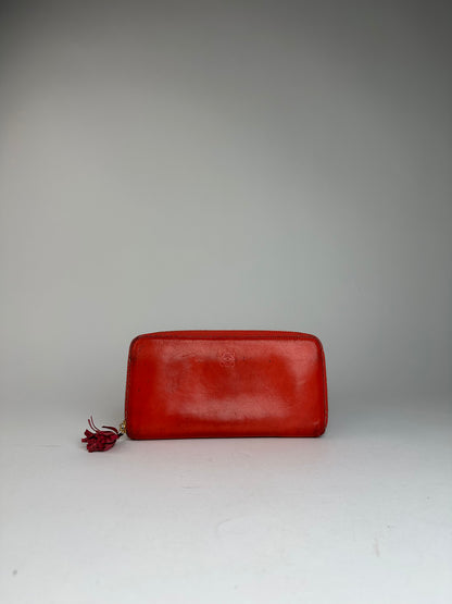 Vintage Loewe Madrid Zippy Wallet Red