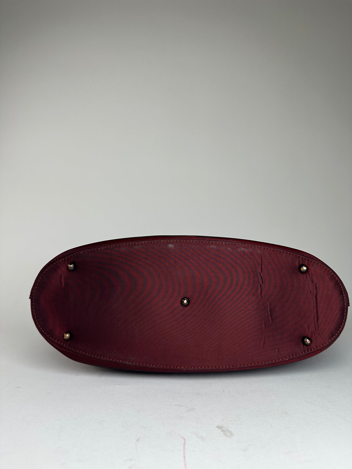 Vintage Gucci Satin Cut-Out Handle Tote Bag Burgundy