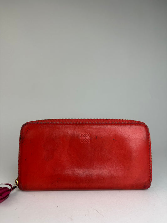 Vintage Loewe Madrid Zippy Wallet Red