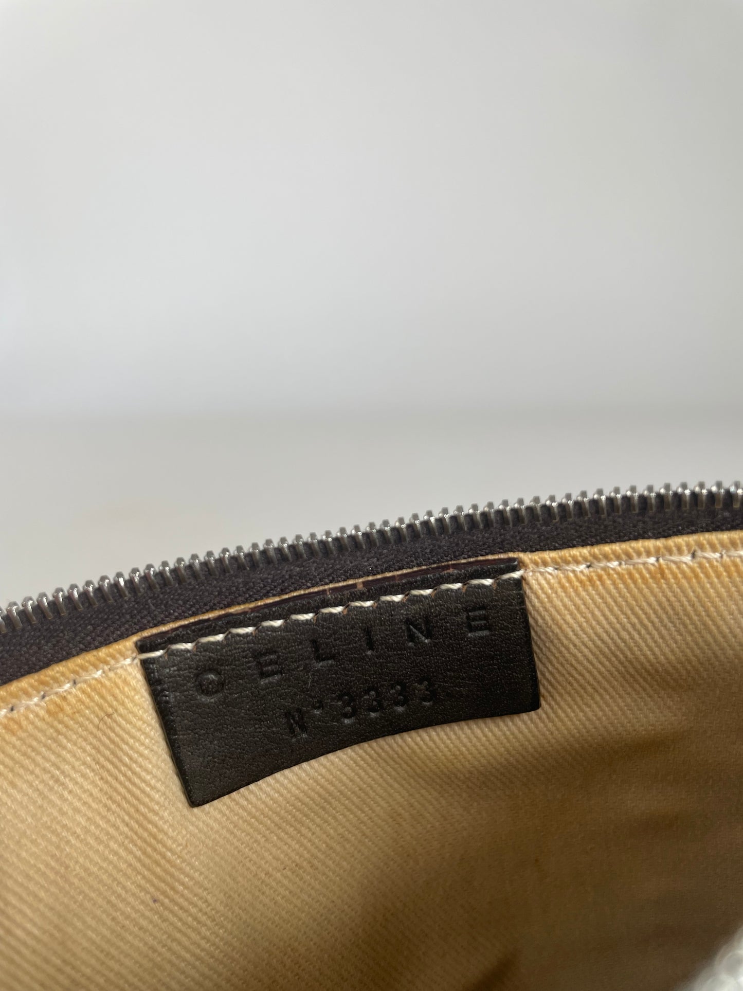 Vintage Celine Paris Leather Clutch Black Red