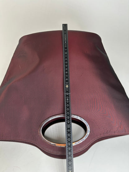 Vintage Gucci Satin Cut-Out Handle Tote Bag Burgundy