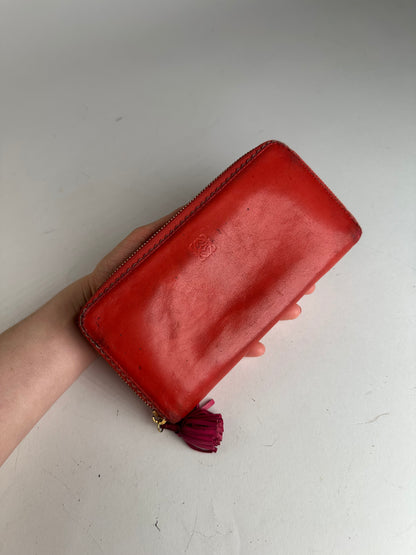Vintage Loewe Madrid Zippy Wallet Red