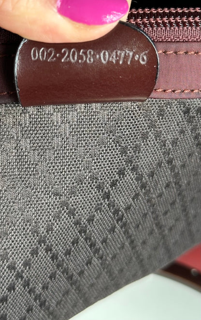 Vintage Gucci Satin Cut-Out Handle Tote Bag Burgundy