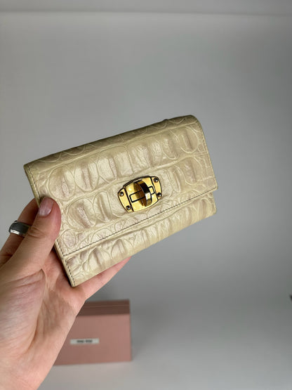Vintage Miu Miu Leather Wallet White