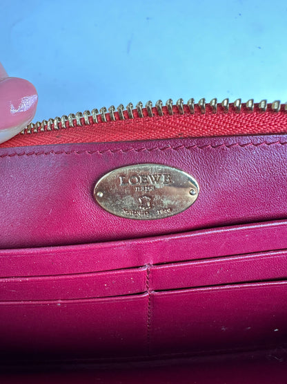 Vintage Loewe Madrid Zippy Wallet Red