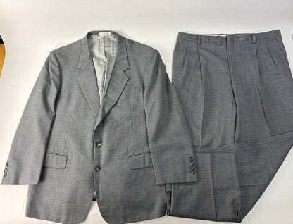 Vintage Givenchy Men's Wool Suit Gray Black Buttons L