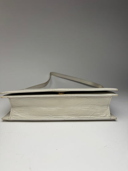 Sac vintage en cuir blanc Yves Saint Laurent