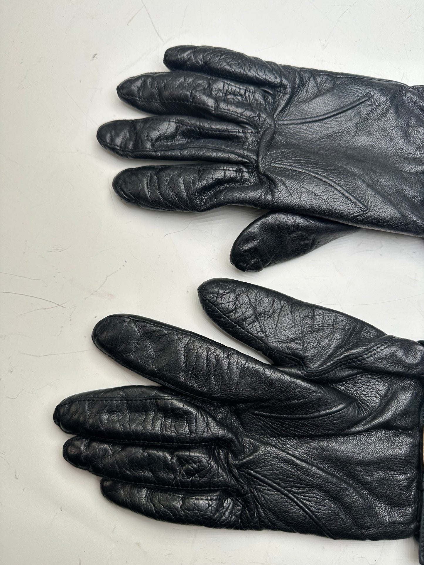 Vintage Chloé Leather Buckle Gloves Black Silver