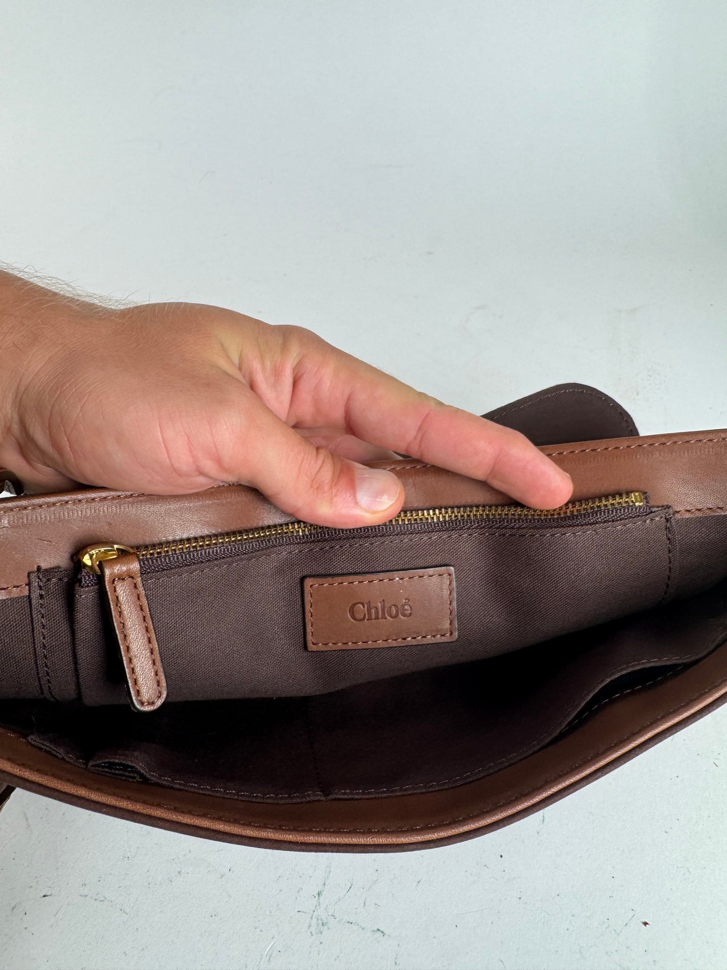 Sac vintage Chloé en cuir suédé marron