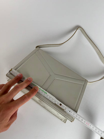 Sac vintage en cuir blanc Yves Saint Laurent
