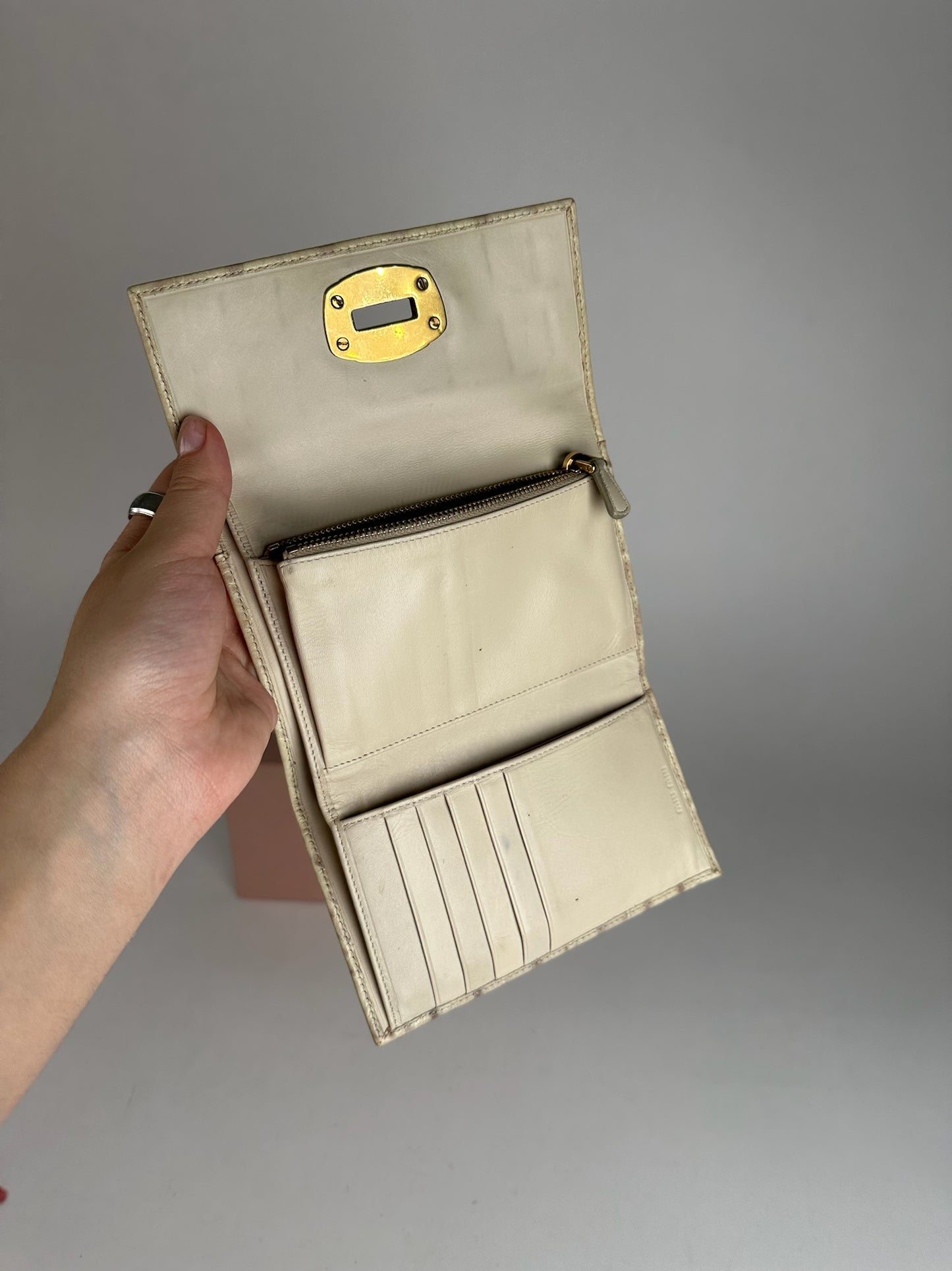 Vintage Miu Miu Leather Wallet White