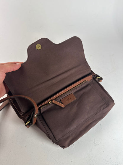 Sac vintage Chloé en cuir suédé marron