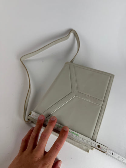 Sac vintage en cuir blanc Yves Saint Laurent