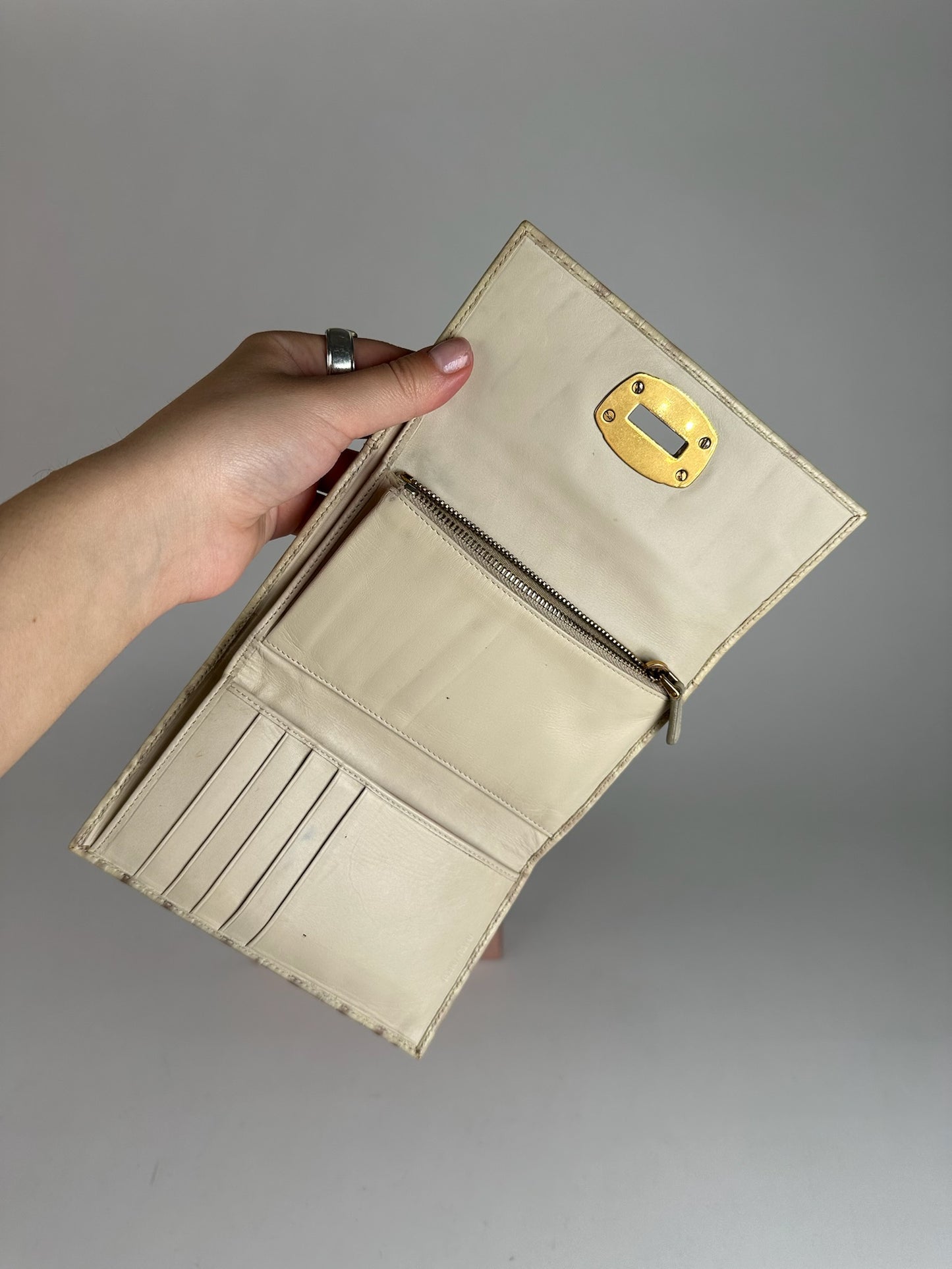 Vintage Miu Miu Leather Wallet White