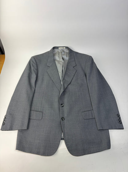 Vintage Givenchy Men's Wool Suit Gray Black Buttons L