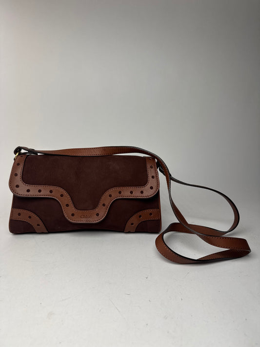 Sac vintage Chloé en cuir suédé marron