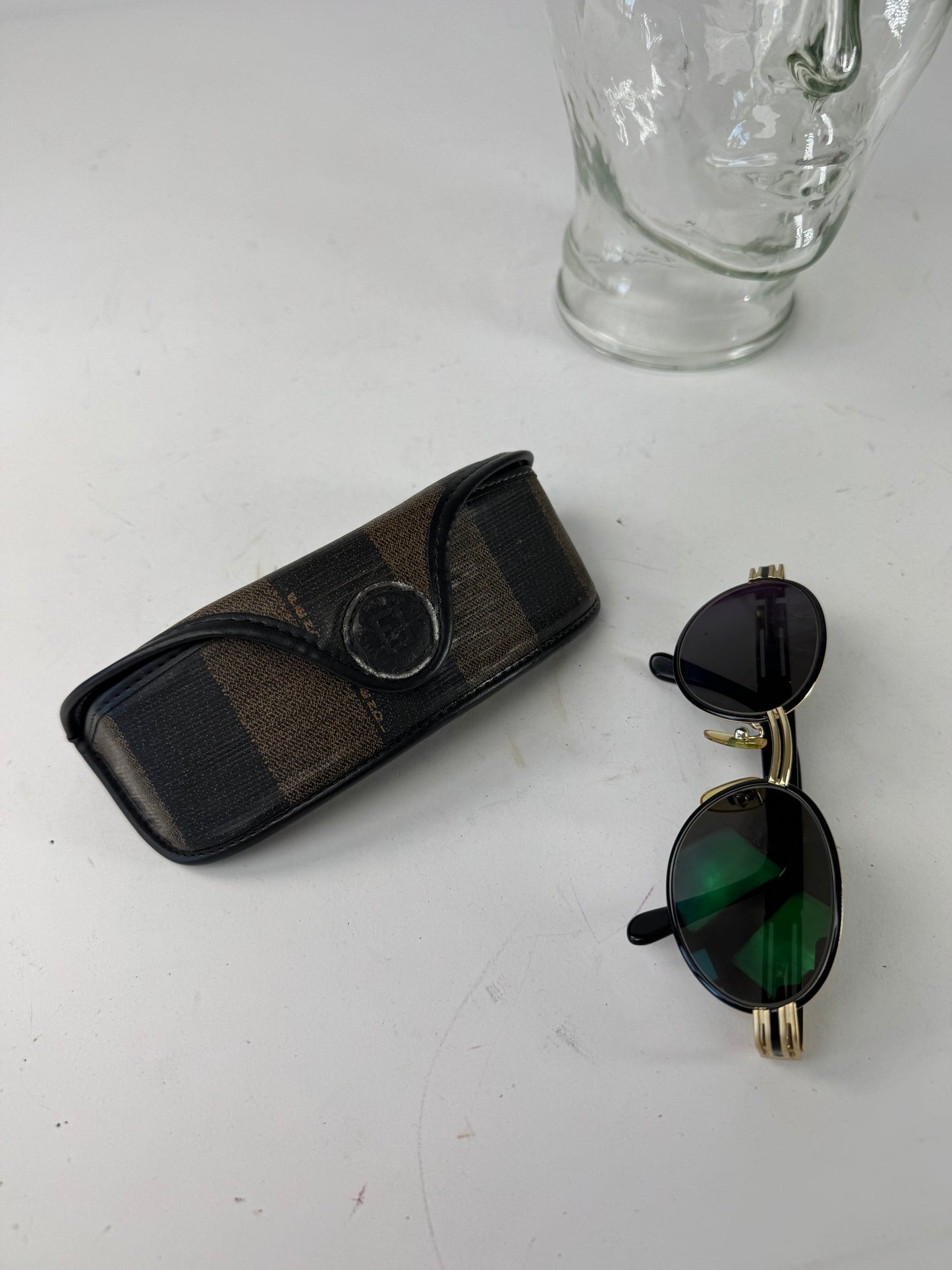 Vintage Fendi Sunglasses Black golden