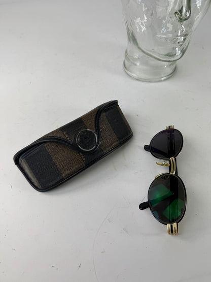 Vintage Fendi Sunglasses Black golden