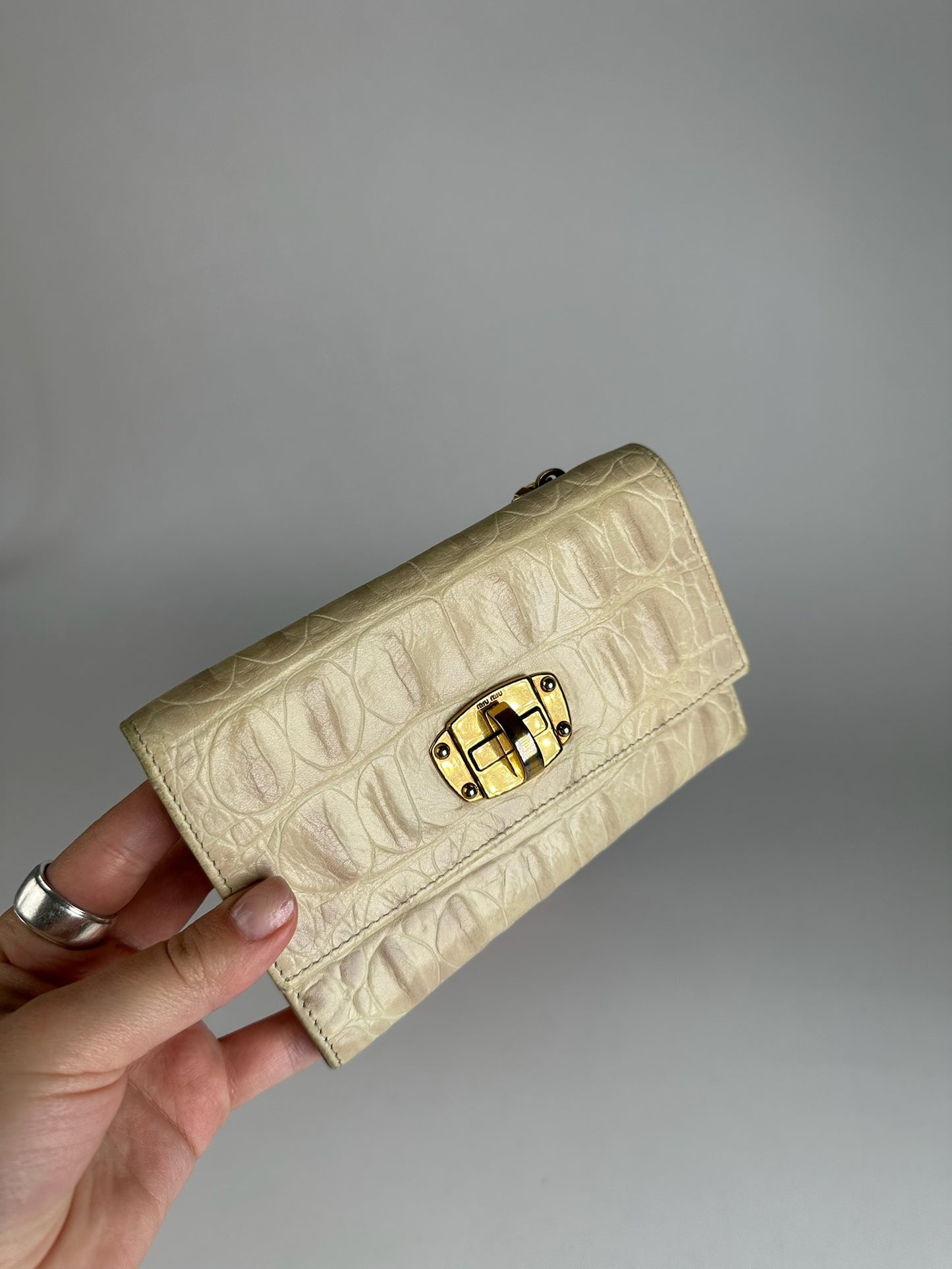 Vintage Miu Miu Leather Wallet White