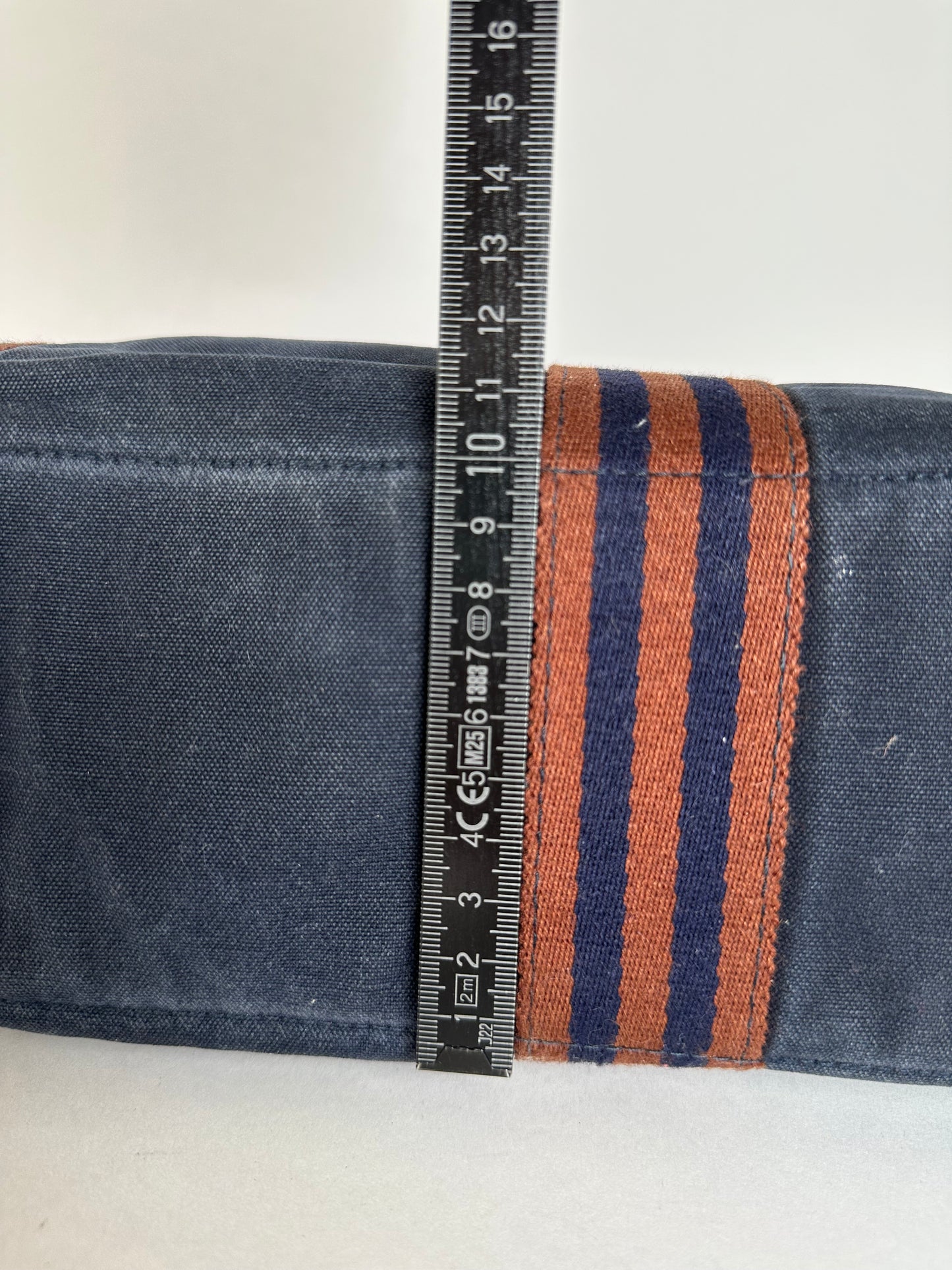 Vintage Hermès Fourre Tout MM Canvas Tote Bag Navy Orange