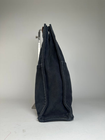 Vintage Hermès Fourre Tout MM Canvas Tote Bag Navy Orange