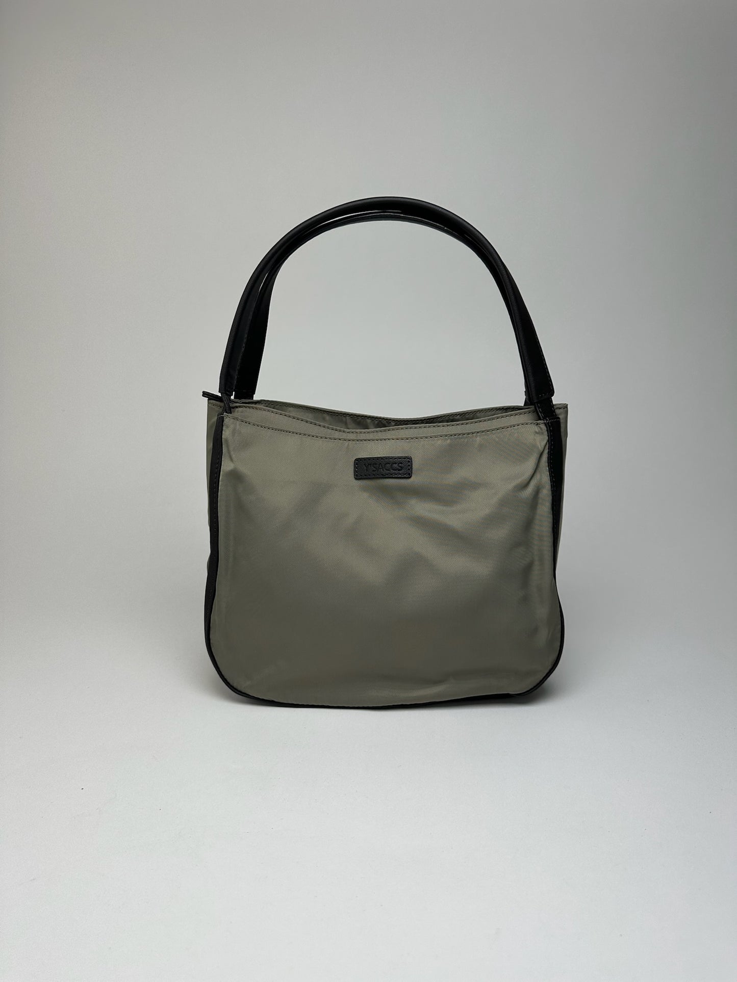 Sac vintage Yohji Yamamoto en cuir polyester gris noir