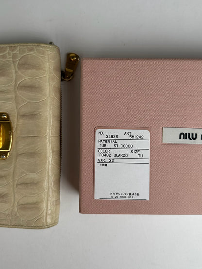 Vintage Miu Miu Leather Wallet White