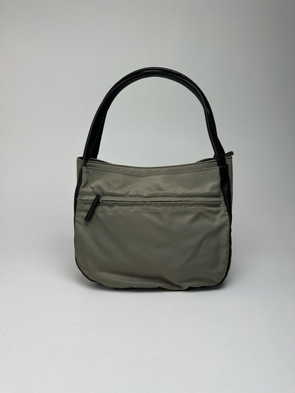 Sac vintage Yohji Yamamoto en cuir polyester gris noir