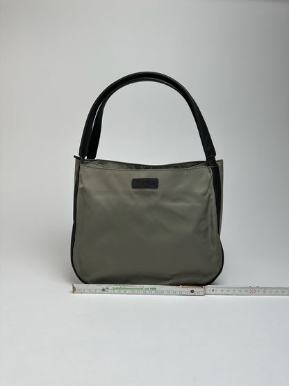 Sac vintage Yohji Yamamoto en cuir polyester gris noir